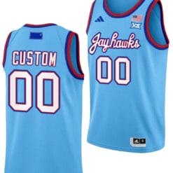 Custom Kansas Jayhawks Jersey Name and Number Basketball DRIP Alternate 2023-24 Baby Blue