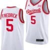 CJ Fredrick Jersey #5 Cincinnati Bearcats 70s Throwback Basketball White