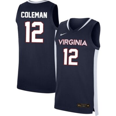 Chase Coleman Jersey #12 Virginia Cavaliers College Basketball Stitched Navy