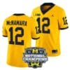 Cade Mcnamara Jersey #12 Michigan Wolverines Football 2023 National Champions Patch Yellow