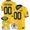 Custom Michigan Wolverines Jersey Name and Number 1000 Wins Rose Bowl Patch Maize