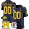 Custom Michigan Wolverines Jersey Name and Number 1000 Wins Rose Bowl Patch Navy