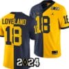 Colston Loveland Jersey #18 Michigan Wolverines 2024 Football National Championship Playoff Mazie