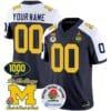 Custom Michigan Wolverines Jersey Name and Number 1000 Wins Rose Bowl Patch Alternate