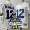 Cade Mcnamara Jersey #12 Michigan Wolverines Football 2023 National Champions Patch White
