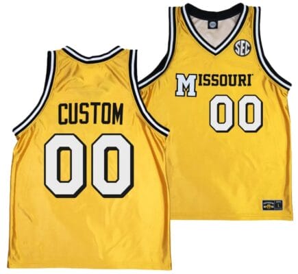 Custom Missouri Tigers Jersey Name and Number Alternate Basketball Throwback Legacy uniform Gold