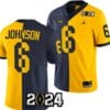 Cornelius Johnson Jersey #6 Michigan Wolverines 2024 Football National Championship Playoff Mazie