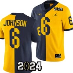 Cornelius Johnson Jersey #6 Michigan Wolverines 2024 Football National Championship Playoff Mazie