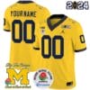 Custom Michigan Wolverines Jersey Name and Number Vapor Limited 2024 College Football Bowl + Rose Bowl Patch Maize