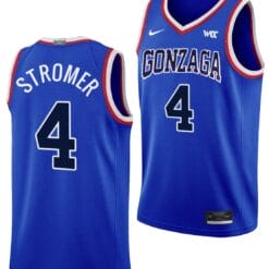 Dusty Stromer Jersey #4 Gonzaga Bulldogs Throwback Basketball uniform 2023-24 Blue