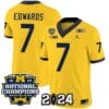 Donovan Edwards Jersey #7 Michigan Wolverines Vapor Limited Football 2024 National Champions Patch Maize