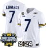 Donovan Edwards Jersey #7 Michigan Wolverines Vapor Limited Football 2024 National Champions Patch White