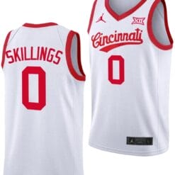 Daniel Skillings Jersey #0 Cincinnati Bearcats 70s Throwback Basketball White