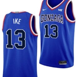 Graham Ike Jersey #13 Gonzaga Bulldogs Throwback Basketball uniform 2023-24 Blue