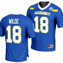 Griffin Wilde Jersey #18 South Dakota State Jackrabbits 2023 FCS Football National Champions Blue