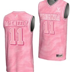 Isaac McKneely Jersey #11 Virginia Cavaliers College Basketball Lightweight Pink