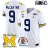 JJ McCarthy Jersey #9 Vapor Limited – 2024 College Football Bowl + Rose Bowl Patch White