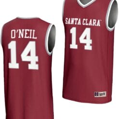 Johnny ONeil Jersey #14 Santa Clara Broncos Basketball NIL Lightweight Maroon