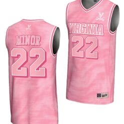 Jordan Minor Jersey #22 Virginia Cavaliers College Basketball Lightweight Pink