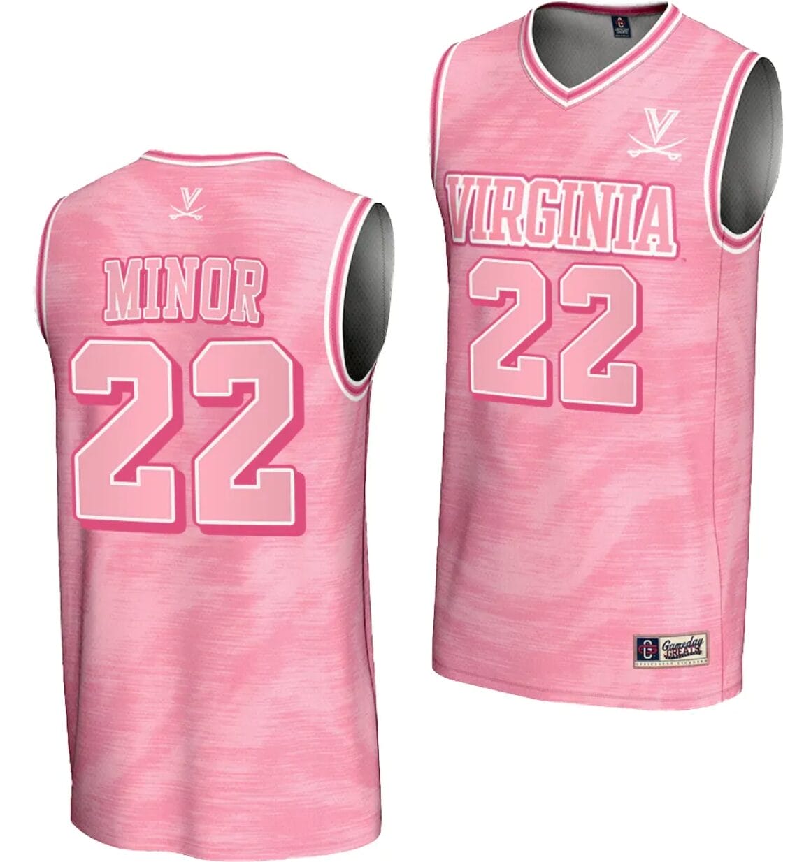 Jordan Minor Jersey #22 Virginia Cavaliers College Basketball Lightweight Pink