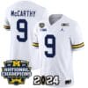 JJ McCarthy Jersey #9 Michigan Wolverines Vapor Limited Football 2024 National Champions Patch White
