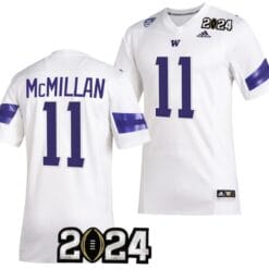 Jalen McMillan Jersey #11 Washington Huskies 2024 College Football Playoff National Championship White