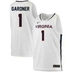 Jayden Gardner Jersey #1 Virginia Cavaliers College Basketball Stitched White