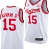 John Newman III Jersey #15 Cincinnati Bearcats 70s Throwback Basketball White