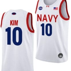Jinwoo Kim Jersey #10 Navy Midshipmen NASA-Themed Basketball uniform 2023-24 White