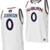 KD Johnson Jersey #0 Auburn Tigers Replica College Basketball 2023-24 White