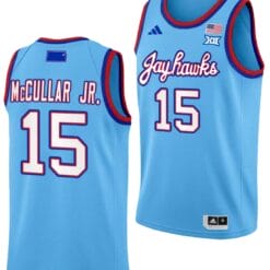 Kevin McCullar Jr Jersey #15 Kansas Jayhawks Basketball DRIP Alternate 2023-24 Baby Blue