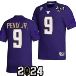 Michael Penix Jr Jersey #9 Washington Huskies 2024 College Football Playoff National Championship Purple