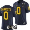 Mike Sainristil Jersey #0 Michigan Wolverines 2024 Football National Championship Playoff Navy