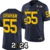 Mason Graham Jersey #55 Michigan Wolverines 2024 Football National Championship Playoff Navy