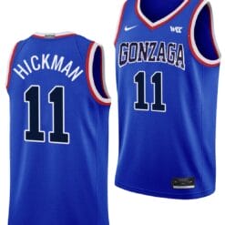 Nolan Hickman Jersey #11 Gonzaga Bulldogs Throwback Basketball uniform 2023-24 Blue