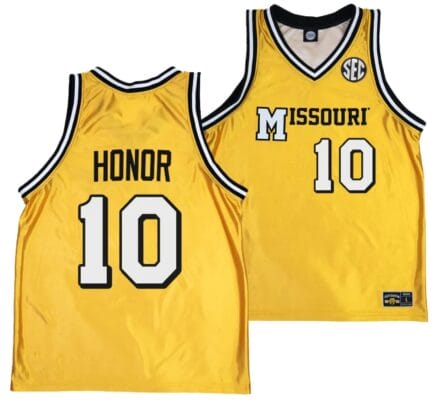 Nick Honor Jersey #10 Missouri Tigers Alternate Basketball Throwback Legacy uniform Gold