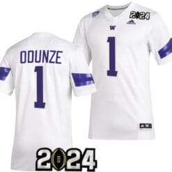 Rome Odunze Jersey #1 Washington Huskies 2024 College Football Playoff National Championship White