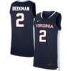 Reece Beekman Jersey #2 Virginia Cavaliers College Basketball Stitched Navy