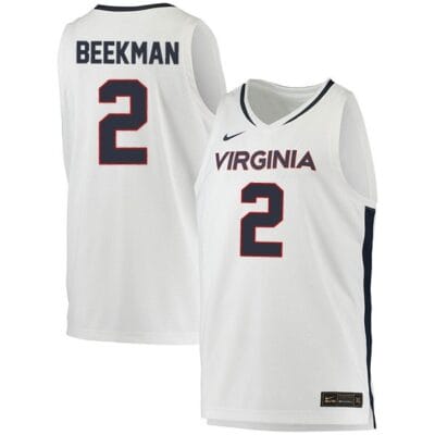 Reece Beekman Jersey #2 Virginia Cavaliers College Basketball Stitched White
