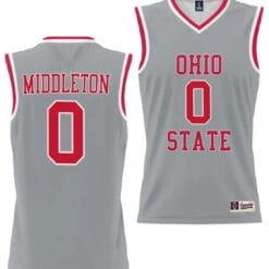 Scotty Middleton Jersey #0 Ohio State Buckeyes College Basketball Lightweight Gray