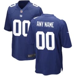 New York Giants Custom Name and Number Game Royal Jersey