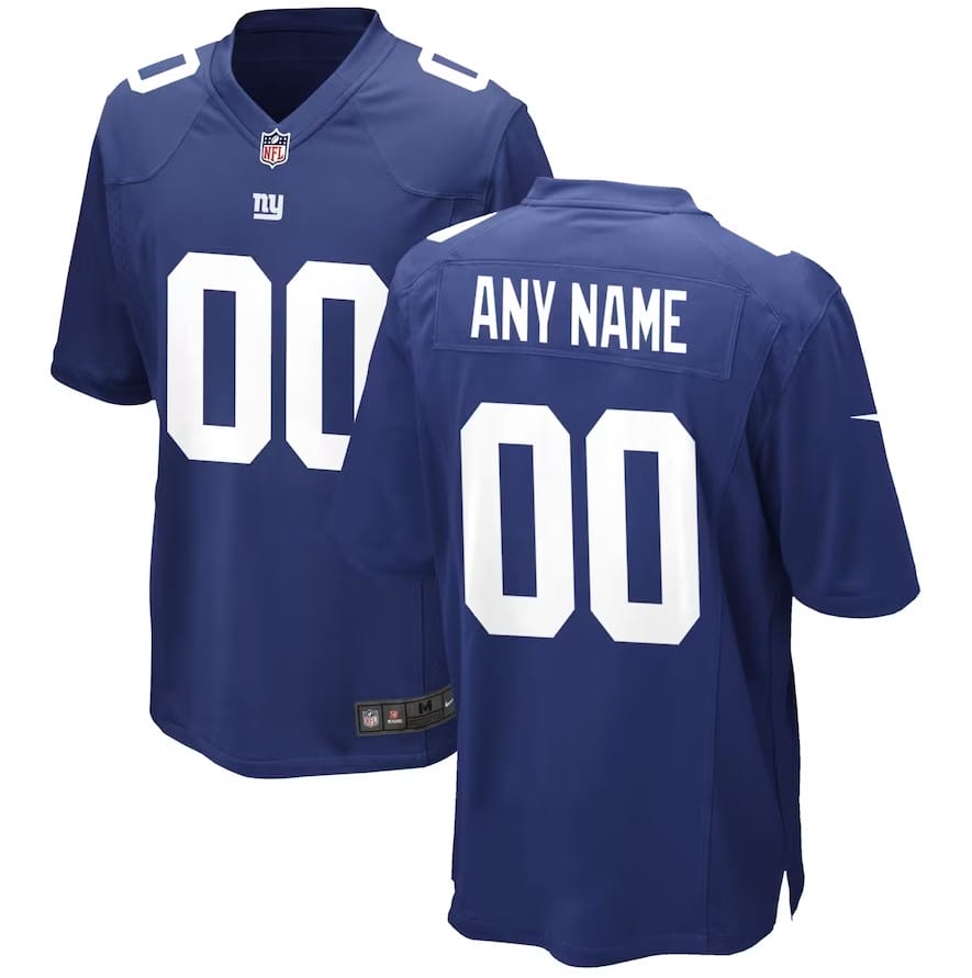 New York Giants Custom Name and Number Game Royal Jersey