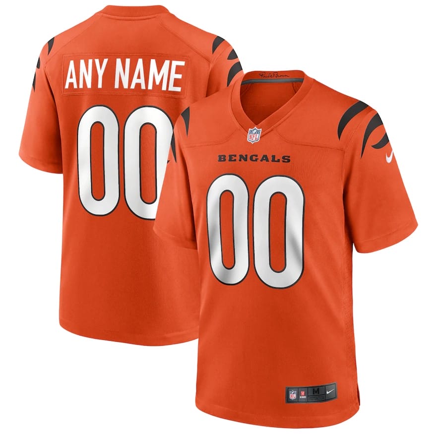 Cincinnati Bengals Custom Name and Number Alternate Game Orange Jersey