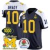 Tom Brady Jersey #10 Michigan Wolverines Vapor Stitched 1000 Wins Rose Bowl Patch Alternate