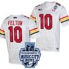 Tai Felton Jersey #10 Maryland Terrapins 2023 Music City Bowl Patch Football White