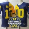 Tom Brady Jersey #12 Michigan Wolverines Football 2023 National Champions Patch Navy Yellow