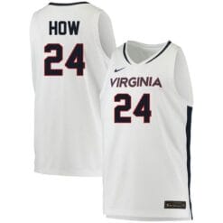 Tristan How Jersey #24 Virginia Cavaliers College Basketball Stitched White