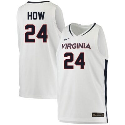 Tristan How Jersey #24 Virginia Cavaliers College Basketball Stitched White