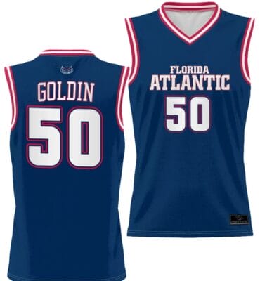 Vladislav Goldin Jersey #50 FAU Owls Full Sublimated Alternate Basketball Navy
