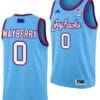 Wyvette Mayberry Jersey #0 Kansas Jayhawks Basketball DRIP Alternate 2023-24 Baby Blue